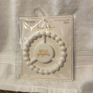 Nicole Miller New York white hello gorgeous silicone baby teether